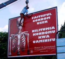 Image of I would say that this problem of AIDS cannot be overcome with advertising slogans. If the soul is lacking, if Africans do not help one another, the scourge cannot be resolved by distributing condoms; quite the contrary, we risk worsening the problem.