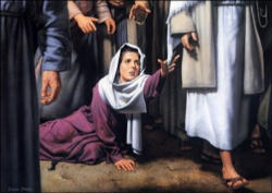 Image of Yes, He healed her body and stopped her bleeding, but now He was determined to restore her.  He would not allow her to slink away unnoticed, and continue in her shame.