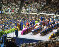 Image of A recent Rasmussen Reports poll shows that when respondents are made aware of the Catholic bishops’ policy, Americans overwhelmingly oppose Notre Dame’s selection of President Barack Obama as commencement speaker and honoree. The poll, released on May 5, finds that Catholics oppose the honor by a 60% to 25% margin and all Americans oppose it by a 52% to 25% margin.