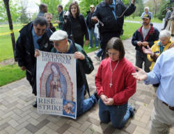 Image of What happened at Notre Dame with the protests and arrests has been quickly dismissed as political antics. What I witnessed at the University was far from that. These were Orthodox Catholics, voicing their beliefs, the beliefs of our Catholic Church, and fighting for the Catholic life of a beloved Catholic University.