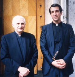 Image of Pictured: Fr. Joseph Fessio with then Cardinal Ratzinger.
