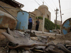 Image of The Chaldean Church of St Mary, in Sharaa Philistine, was the worst hit. It is where the patriarchal vicar of Baghdad, Mgr Sleimon Wardouni, officiates.