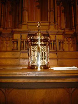 Image of Let’s bring the Tabernacle back into the prominent place where it belongs in our churches. I know the Lord is present in the people. I know He is present in His Word. However, I also know He is mysteriously and wonderfully present in that Tabernacle. Along with the Tabernacle, bring back the full beauty that is Catholic worship.
