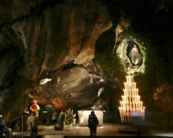 Image of The archbishop said that the young shepherd girl who saw Our Lady in Lourdes teaches a lesson of readiness. 'That is what happened to Bernadette. She was going to collect firewood, but at the prompting of Mary came to a life of great closeness to the Lord. We too can learn from Mary to be attentive, to listen to the prompting of the Lord.'