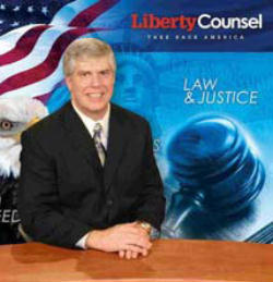 Image of 'Prayer is neither contemptuous nor criminal. It is outrageous that the ACLU sought civil contempt charges against an outstanding woman whose husband prayed a beautiful prayer at a privately sponsored event held off campus.' Mat Staver, Liberty Counsel.
