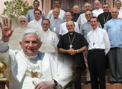 Image of 'The function of the clergy is essential and irreplaceable in announcing the Word and celebrating the Sacraments, especially the Eucharist. ... For this reason it is vital to ask the Lord to send workers for His harvest; and it is necessary that priests express joy in their faithfulness to their identity.'