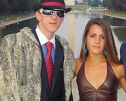 Image of Having donned the garb of a fur-coated 'pimp' looking to raise money for political ambitions and accompanied by 20-year-old Hannah Giles dressed as a prostitute, O'Keefe asked ACORN officials how to evade the IRS and acquire an illegal housing loan in order to set up a brothel.