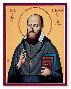 Image of (Icon of St. Francis DeSales) 'Let us be who we are, and be that well, so as to honor the Master Worker, whose handiwork we are'.