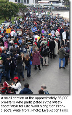 Image of Eight Catholic Bishops marched alongside students from San Francisco high schools and from Stanford, UC-Berkeley, St. Mary's of Moraga, St. Thomas Aquinas College, and Wyoming Catholic College.