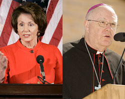 Image of Pelosi and her Bishop. 