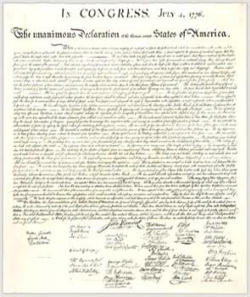 Image of Among other principles, the 'Mt. Vernon Statement' emphasizes the Inalienable Rights articulated in the US Declaration of Independence.