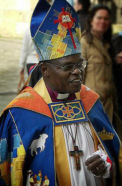 Image of Archbishop Sentamu, no stranger to controversy for his remarks on a number of subjects, raised eyebrows among Anglicans and Catholics alike.