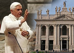 Image of Pope Benedict XVI: 'Supporting the family and promoting its true good, its rights, its unity and stability is the best way to protect the rights and the real needs of children.'