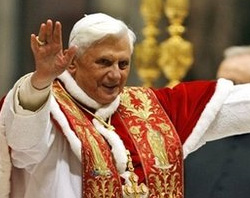 Image of Benedict XVI will also visit Spain in 2011 for World Youth Day in the capital city of Madrid.
