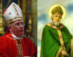 Image of Cardinal Sean Brady, Primate of All Ireland, and Bishop Patrick, the Patron of the irish People. 
