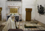 Image of Pope Benedict XVI kissing baby before mass celebration at Fatima's Sanctuary, in Fatima, Portugal, Thursday, May 13, 2010.