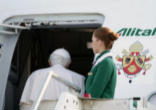 Image of Pope boards the Plane in Rome for historic visit to the United kingdom