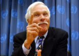 Image of Ted Turner, the founder of CNN, called on world leaders Sunday to address the global warming crisis by drastically reducing the number of people on the planet.