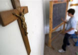 Image of Crucifix on an Italian classroom wall
