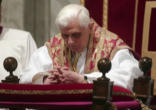 Pope Benedict XVI giving an Angelus message Image of Pope Benedict XVI giving an Angelus message