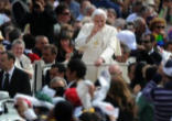 Image of Pope in a General Audience greeting the faithful