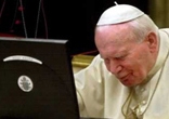 Image of John Paul II was the first pope to send documents via the web.