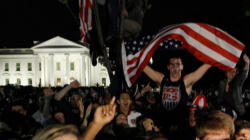 Image of Crowds celebrating the demise of Osama bin Laden