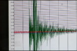 Image of The quake as recorded on a seismograph at Virginia Tech.