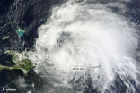 Image of Hurricane Irene as it passes over the Dominican Republic. The storm is now a category 3 and is expected to strike the Outer Banks.