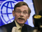 Image of World bank head, Robert Zoellick warns of economic danger if policy makers don't get serious about debt and reform. 