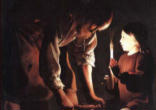 Image of The child Jesus in the workshop of Nazareth
