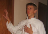 Image of Young Peter Brown playing a young Pope John Paul II 