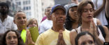 Image of Christians praying during an OWS protest in this AP photo. The movement has a surprising Christian undercurrent--which is growing. 