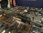 Image of A cache of weapons recovered from the Mexican cartels. Several of these weapons were recovered only after they were used for murder.