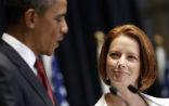 Image of President Obama with Australian Prime Minister Julia Gillard.
