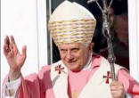Image of Pope Benedict XVI in Rose colored Guadete Vestments