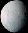 Image of The ice world of Enceladus where ice covers an ocean rich in organic molecules -- and possibly life?