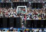 Image of Pope traveling through the crowds of Cubans who turned out everywhere he went