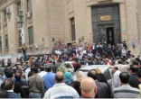 Image of Coptic Christians demonstrate in front of the High Court in Cairo in response to the Abu Qurqas ruling
