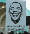 Image of Obama's plan has Catholics paying for abortion inducing drugs, sterilization and contraception in defiance of any respect for religious freedom and human dignity. 