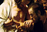 Image of Thomas probes the wounds and comes to believe