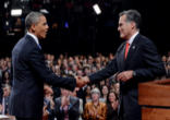 Image of Obama and Romney meet again