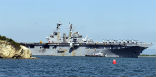 Image of The USS Iwo Jima is now stationed of the coast of Israel, waiting to evacuate Americans if needed. 