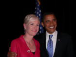 Image of Cecille Richards of Planned Parenthood and the President of the United States