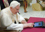 Image of Pope Benedict XVI 'tweeting' to the faithful around the globe