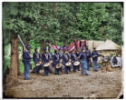 Image of This image shows a youthful drum corps as well as the conditions in which men lived between battles.
