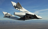 Image of SpaceShip Two in a recent test flight over the Mojave. 