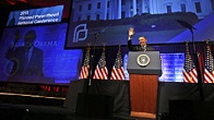 Image of Obama giving the keynote address at the annual conference of Planned Parenthood 
