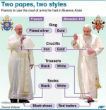 Image of The two papal styles are dramatically different.