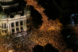 Image of Protestors converged on the Congressional building to oppose taxes, poor services, corruption, and police tactics. 